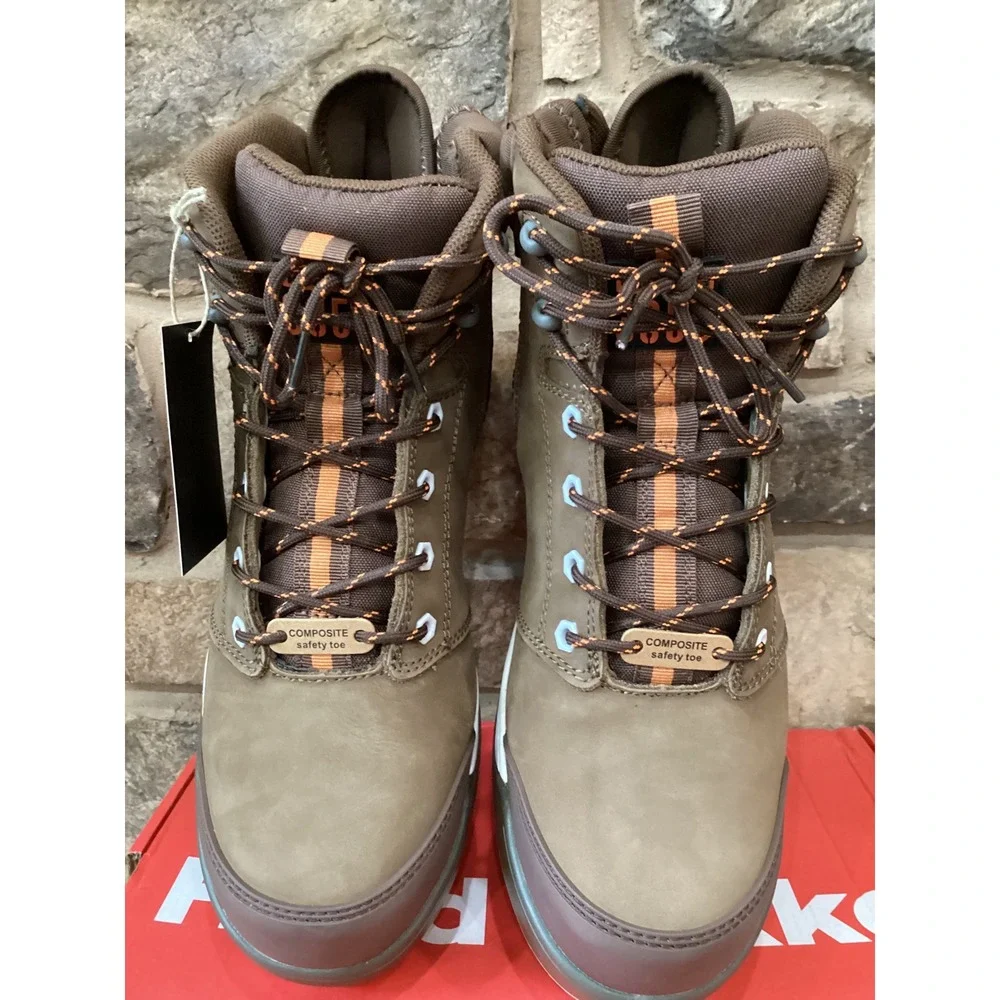 Hard Yakka 3056 Mens Size 10.5 Composite Safety Toe Work Boots Oak Brown New